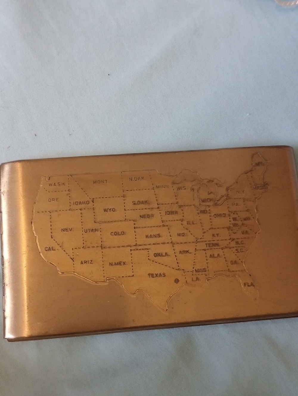 US States Vintage Cigarette Case